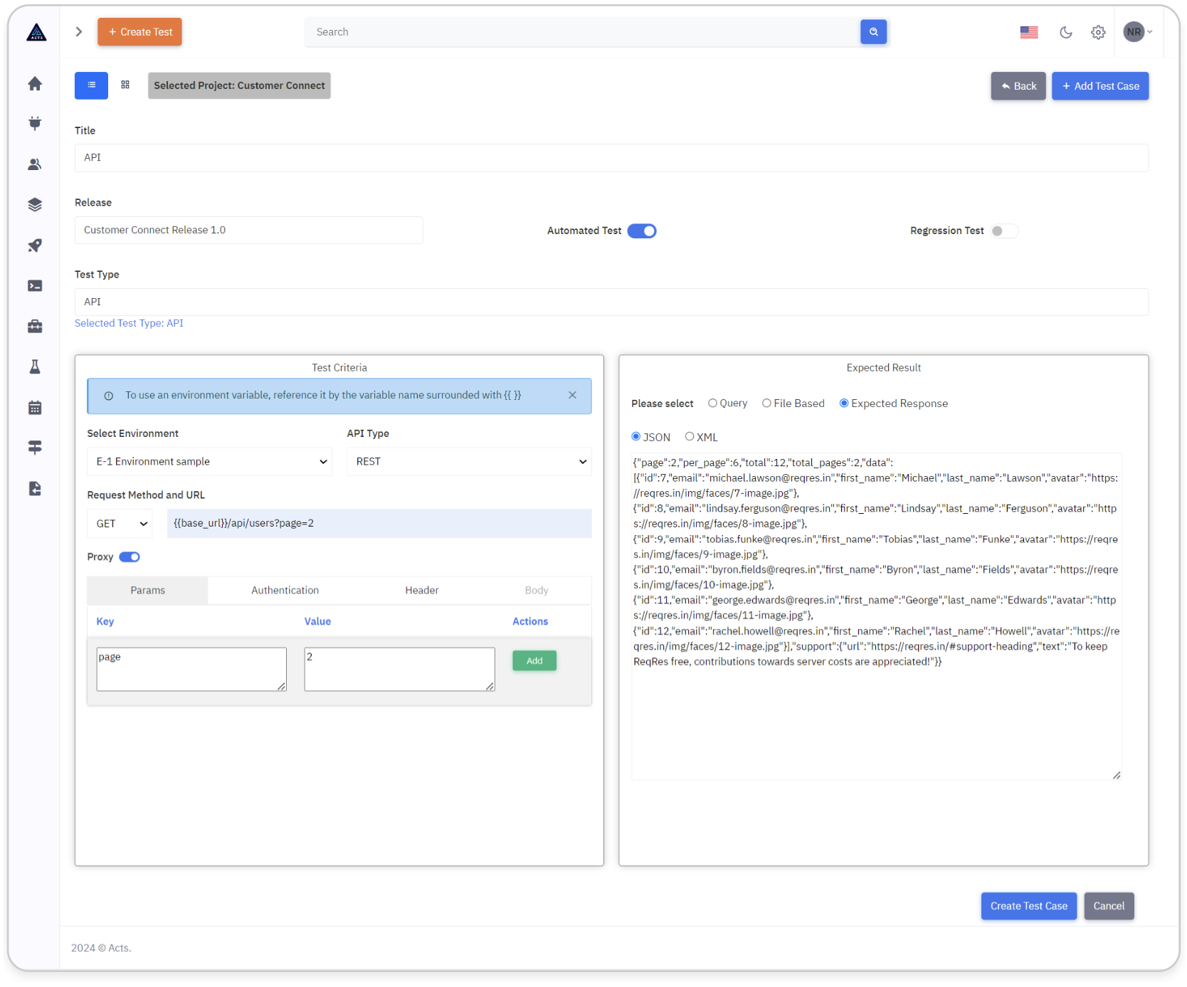 Create API Testcase