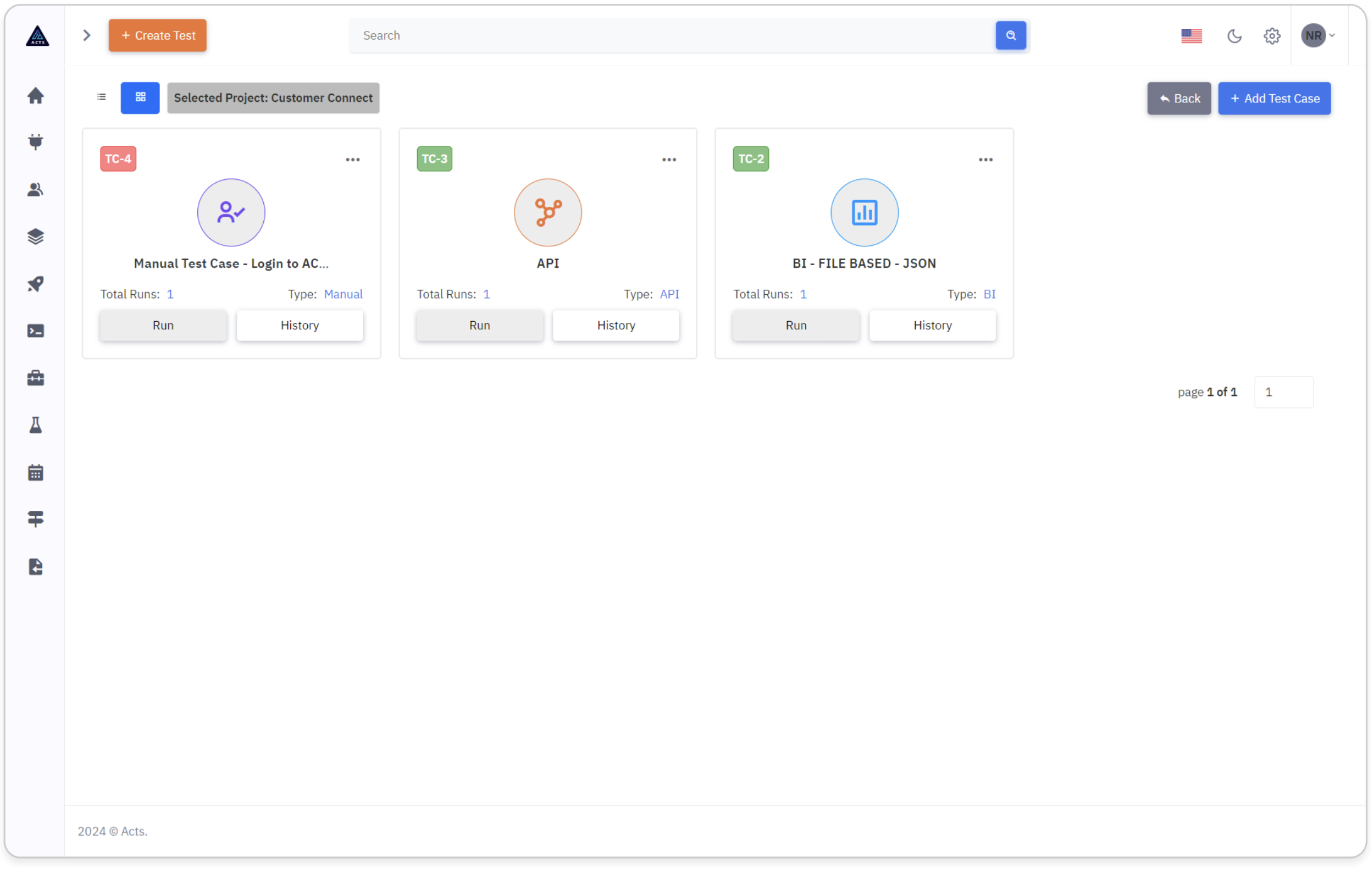 Testcase Grid View