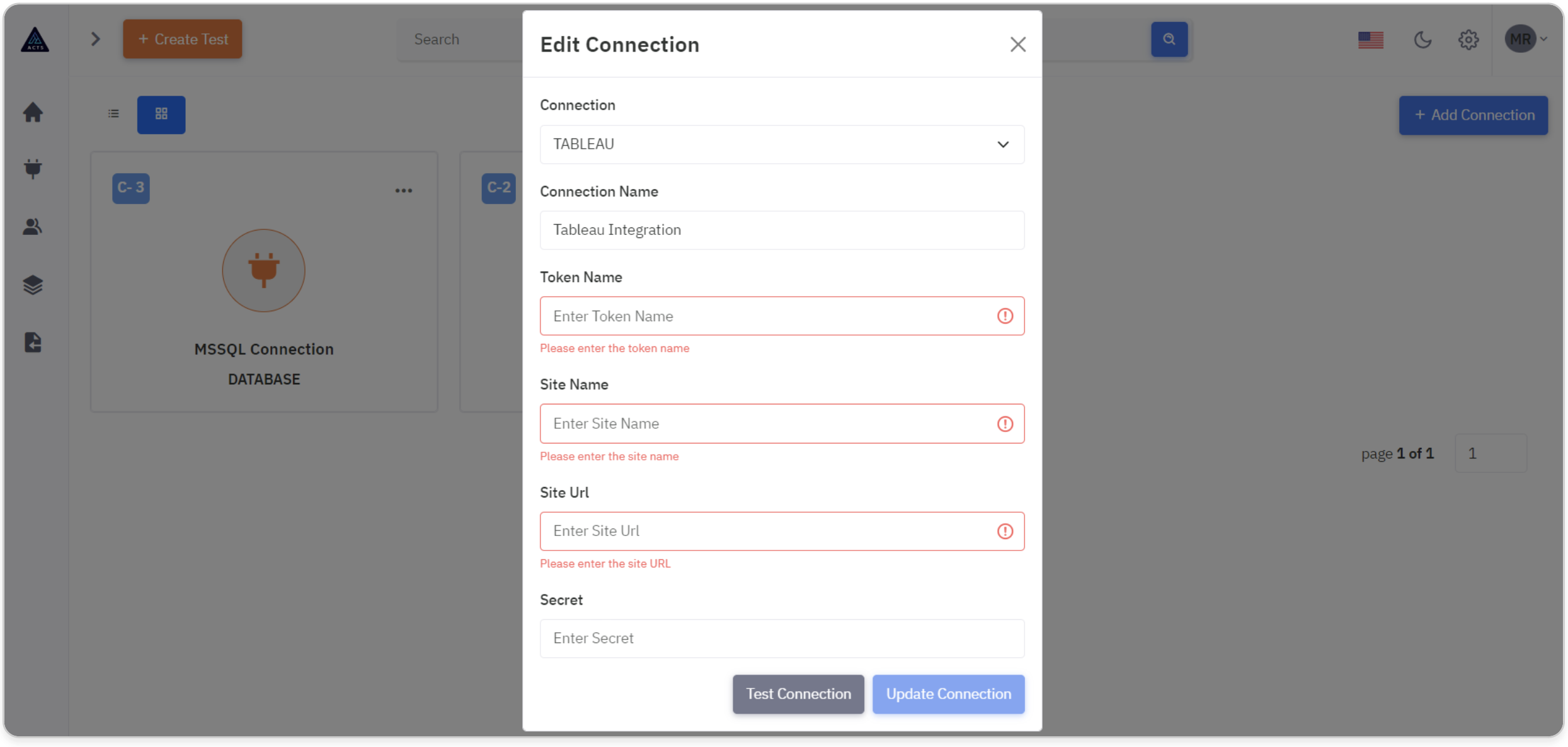 Update Connection